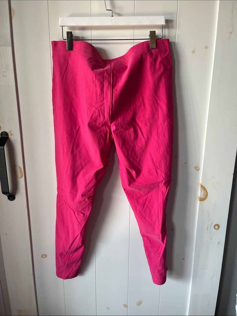 Womens Hot Pink Stretch Ponte Pants - Picture 2 of 4